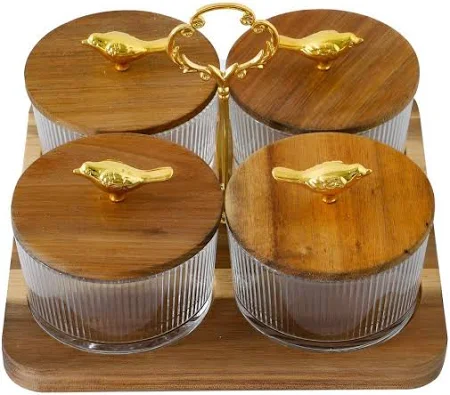 The Better Home Glass Container with Acacia Wood Lid Tray