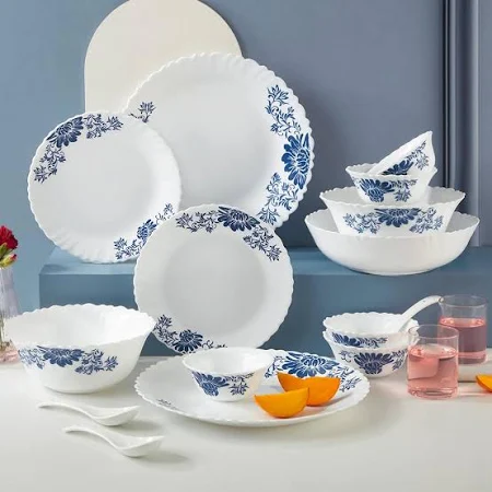 Larah by Borosil Leona Silk Series Opalware Dinner Set