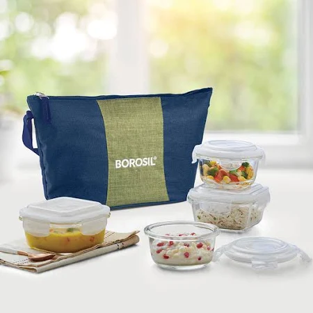 Borosil Daisy Lunchbox Container Set