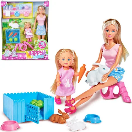 Steffi & Evi Happy Animal Doll Set